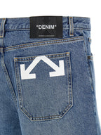 Off-White Blue Cotton Bermuda Shorts