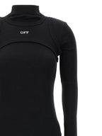 Off-White Black Cotton Midi Dress