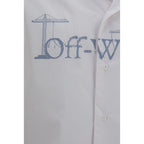 Off-White White Cotton Pattern Shirt