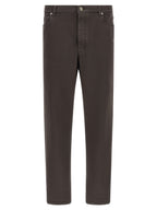 Brunello Cucinelli Brown Cotton Straight-Leg Jeans