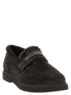 Brunello Cucinelli Brown Calfskin Slip-On Loafers