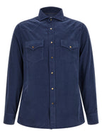 Brunello Cucinelli Blue Cotton Blouse
