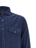 Brunello Cucinelli Blue Cotton Blouse