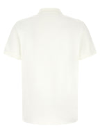 Moncler White Cotton Polo Shirt