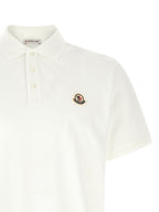 Moncler White Cotton Polo Shirt