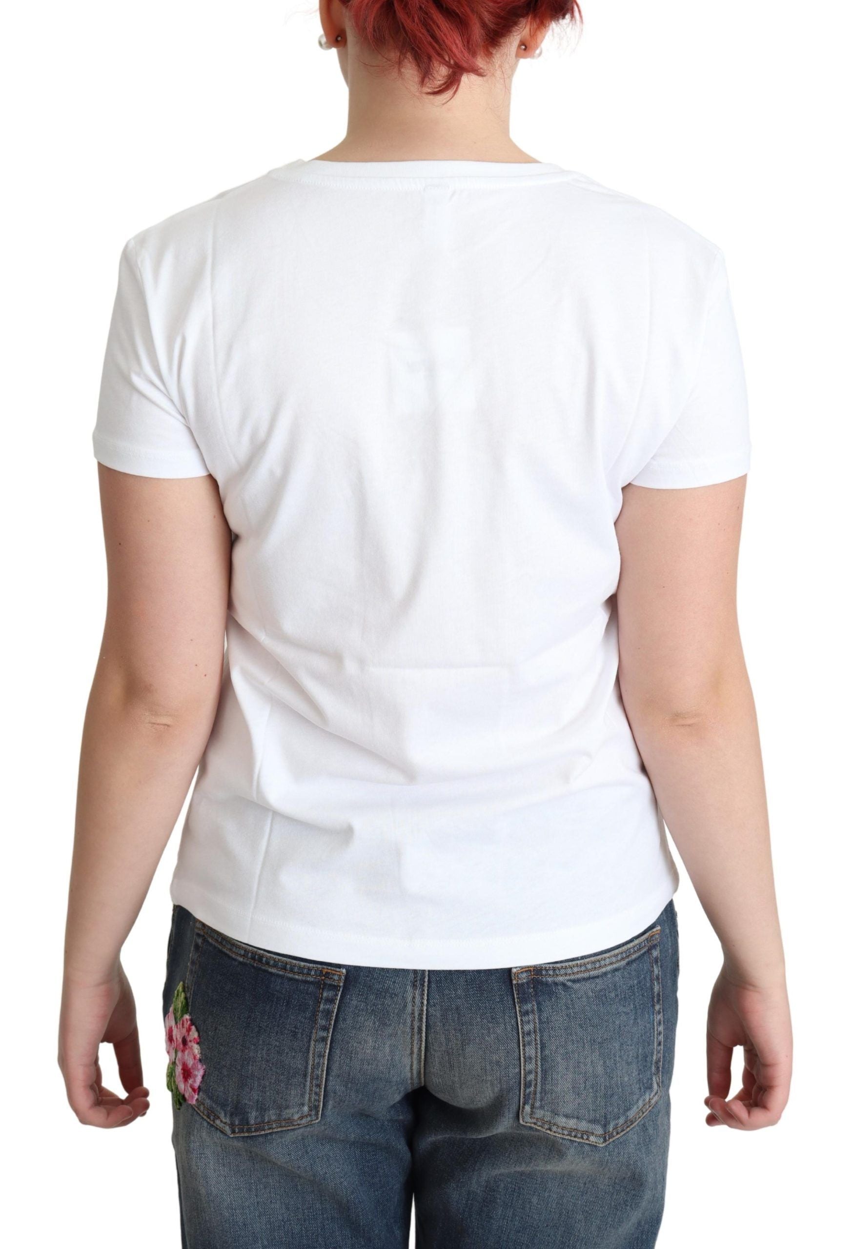 Moschino White Cotton Sunny Milano Print T-shirt