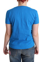 Moschino Blue Cotton Swim Graphic Triangle T-shirt