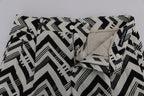 Dolce & Gabbana White Black Striped Cotton Linen Shorts