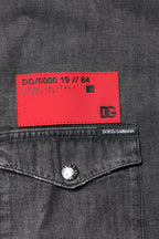 Dolce & Gabbana Gray Long Sleeves Button Down Denim Shirt