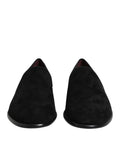 Dolce & Gabbana Black Suede Slip On Loafers Formal Shoes