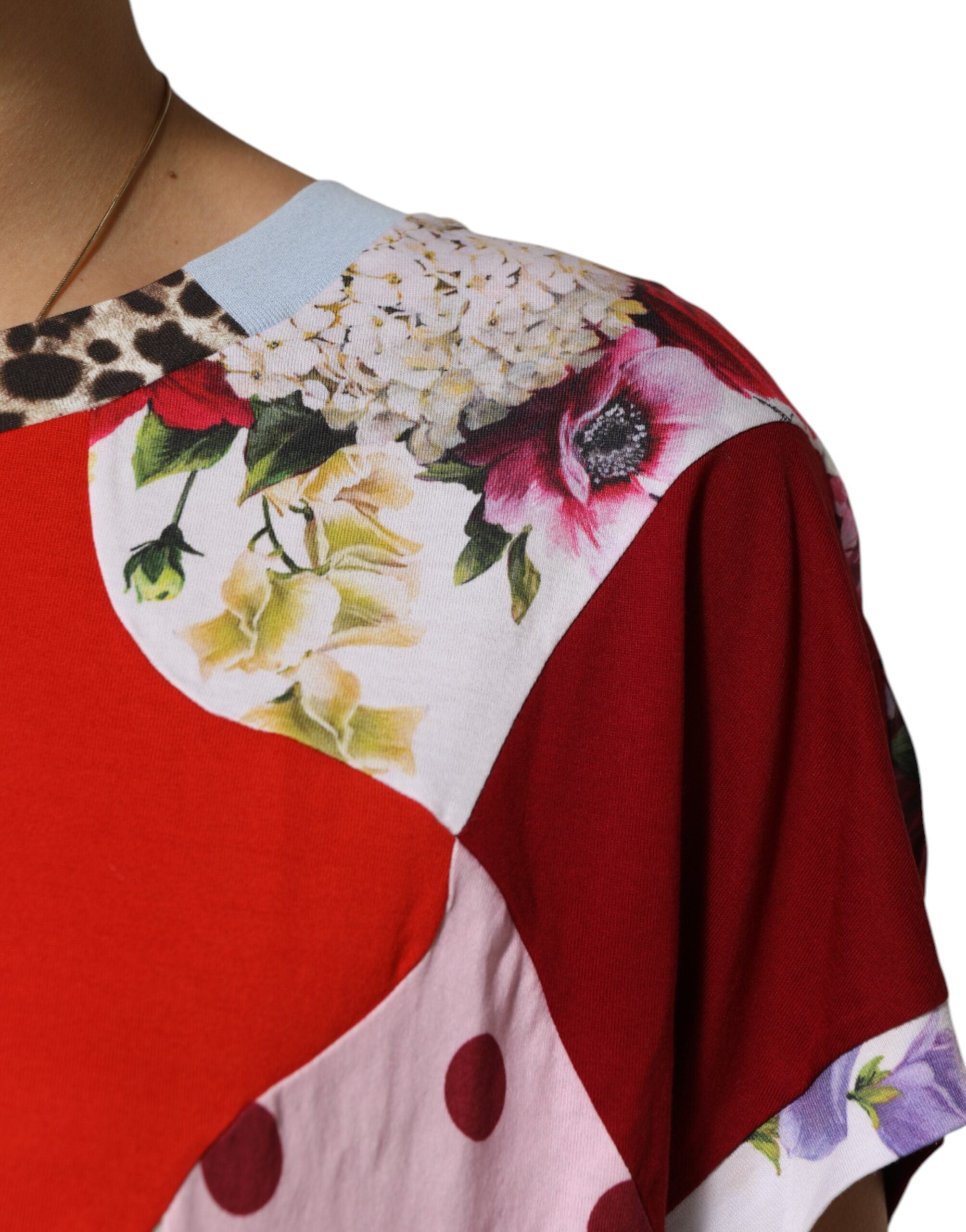 Dolce & Gabbana Multicolor Patchwork Cotton Silk Blouse Top