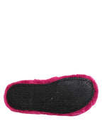 Dolce & Gabbana Pink Acrylic Faux Fur Mens Flats Sandals Shoes